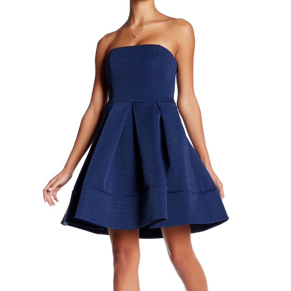 Halston Heritage Strapless Fit & Flare Dress